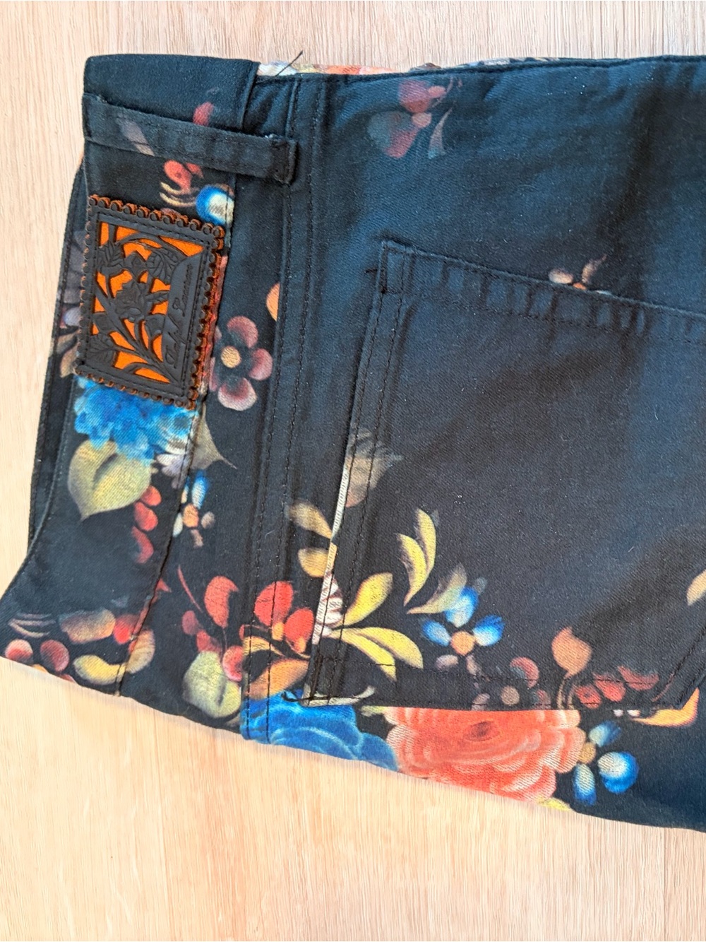 Ralph Lauren Floral Print Black Women's Pants